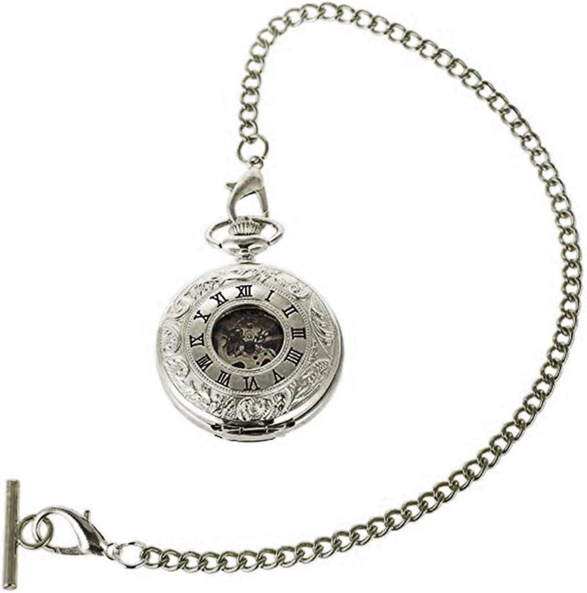 CHICTRY T-bar Pocket Watch Chain Vintage Chrome-Plated Vest Waistcoat Albert Pocket Chain Link with Lobster Clasps Antique Bronze One Size - Image 3