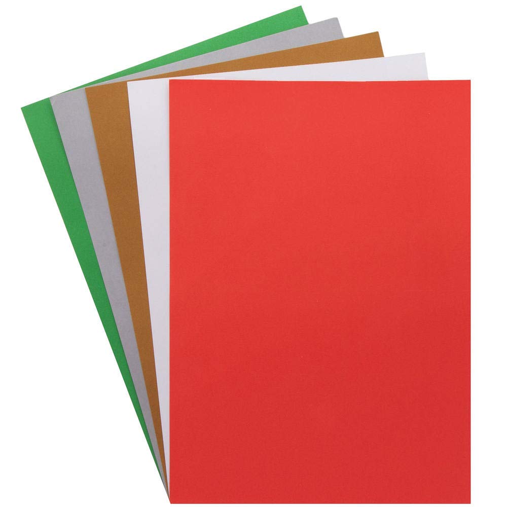 Baker Ross AX303 Christmas Card & Paper Pack - Pack of 1, Creative Art Supplies for Kids, Christmas Crafts and Decorations, Gold,White,Green,Silver