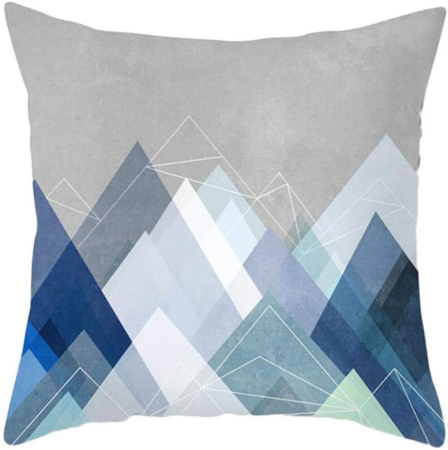 SAKUROO 1Pc Creative Blue Beach/Forest Abstract Design Cushion Covers 45X45Cm Home/Office Sofa Waist Pillow Covers Polyester Pillowcase,2,450Mm*450Mm