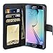S6 Edge Case, Tauri [Stand Feature] Samsung Galaxy S6 Edge Wallet Leather Case with Stand, ID & Credit Card Pockets Flip Cover – Black