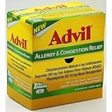 Advil Allergy & Congestion Relief 200mg Pain Reliever Fever Reducer: 50 Packets of 1 Coated Tablet - Tj18