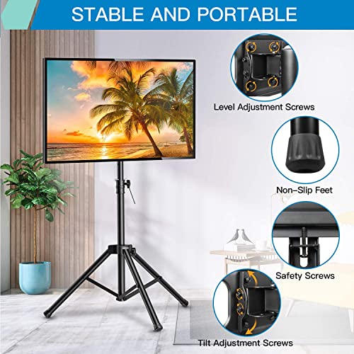 PERLESMITH Tripod TV Stand Portable TV Stand for 3780 Inch LED LCD