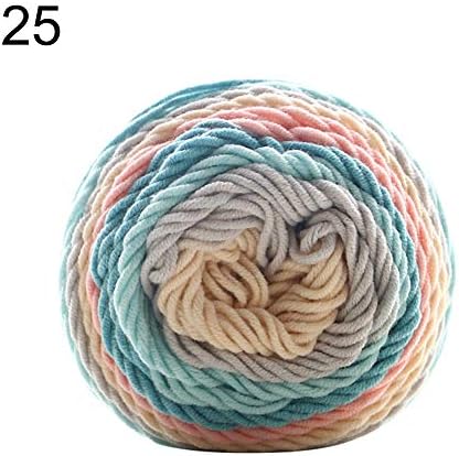 preliked Rainbow Color Woolen Yarn for DIY Crochet Knit Scarf Hat Hand-Woven Soft