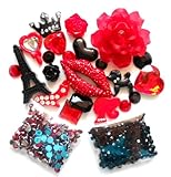 LOVEKITTY - DIY 3D Rhinestones Sexy Red Lips Bling Bling Flat back Kawaii Cabochons Deco Kit / Set