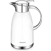 Haosens Thermal Coffee Carafe (64 Oz), 18/8 Stainless Steel Insulated Coffee Carafe - Elegant design, Double Walled Vacuum Flask for Tea, Water and Coffee