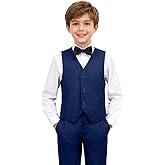 SaiLiiny Boys 4-Pieces Suits Slim Fit Kids Outfits Vest Dress Pants Sets Formal Suit for Boy
