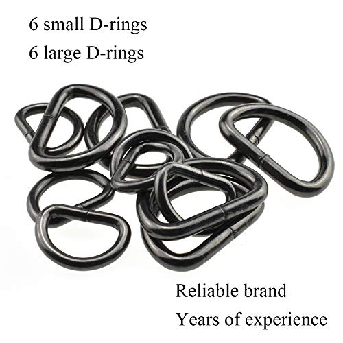 image for HAO PRO Extra Thick Welded Strong 2 Size D Shape Rings D Ring Metal He