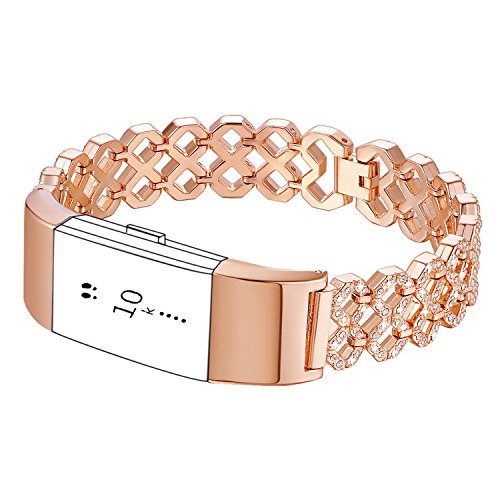 KingBaas For Fitbit Charge 2 Band, Classy Adjustable Replacement Accessory Metal Bands for Fitbit Charge 2/Fitbit Charge 2 Bands (No Tracker)