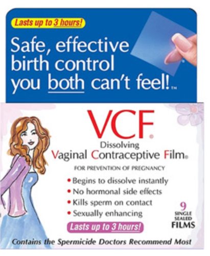VCF Dissolving Vaginal Contraceptive Films - 9 CT (Pack of 4)