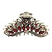 Fashion & Lifestyle Large Metal Alloy Hair Claw Jaw Clip for Women and Girls - Pretty Strong Clamp Non-Slip Barrette Hair Updo Grip Bath Accessories for Thick Hair, Red