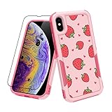 MZELQ for iPhone Xs Max Case Strawberry Cute