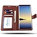 AMOVO Case for Galaxy Note 8 [2 in 1], Samsung Galaxy Note 8 Wallet Case [Detachable Wallet Folio] [Premium Vegan Leather] Samsung Note 8 Flip Cover (Note 8, Brown)
