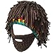 Yosang Windproof Ski Mask Warm Knitted Beanie Hat Cap (Brown Wig & Brown mask)