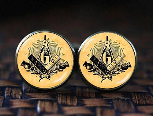 Masonic compass cufflinks, freemason symbol cufflinks, mason compass, mason signs cuff inks, Sacred geometry cufflinks,