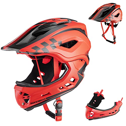 ROCKBROS Kids Full Face Bike Helmet Lightweight Toddlers Helmets Kids Mountain Bike Helmets Ages