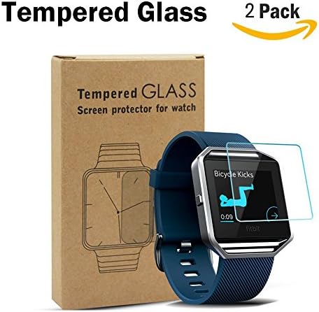 MrBit Fitbit Blaze Screen Protector Glass Premium HD Clear Tempered Glass with Free Lifetime Replacement Warranty