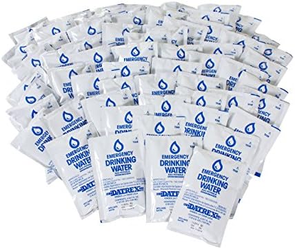 Datrex Emergency Water Pouches - Case Of 64 (4 Ounce Each) Survival Water
