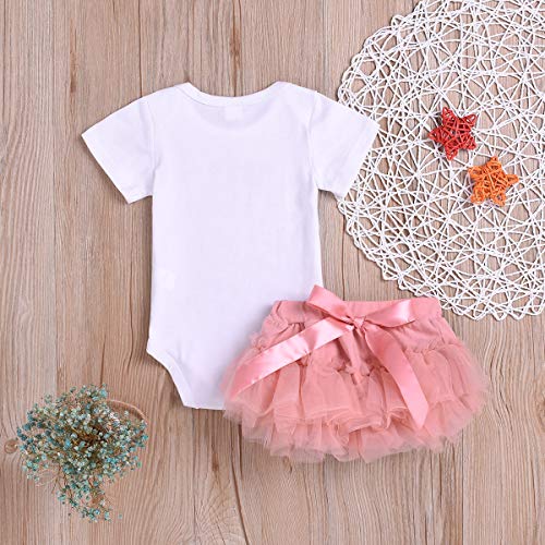 Tianhaik Peuter Baby Meisje Kleding pak Zomer Wit Garland Print Romper +Mesh Ruche Bloomers Broek - Image 4