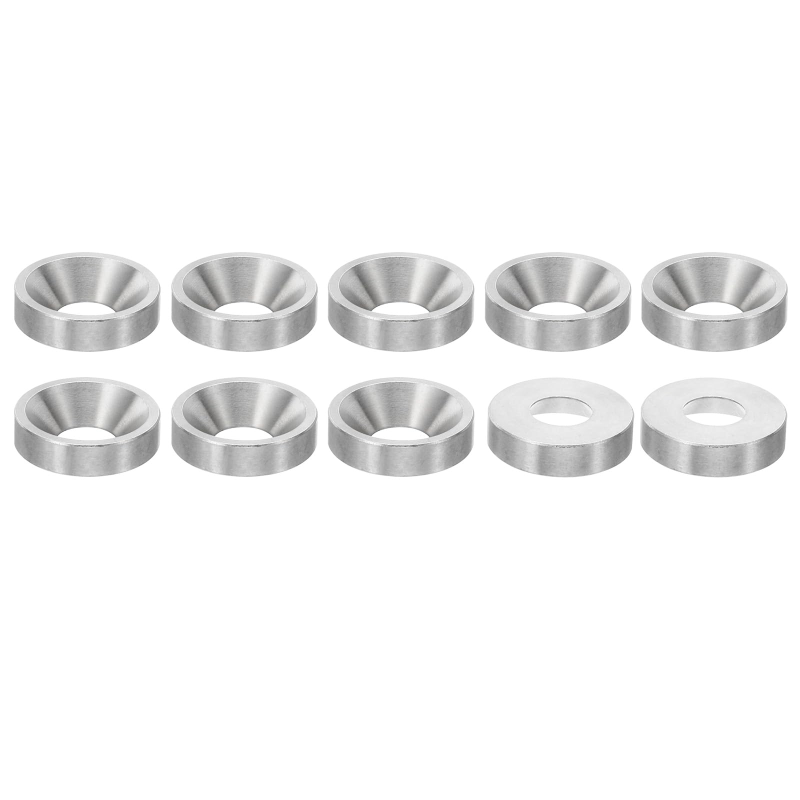 PATIKIL M8 Finish Countersunk Washer, 10pcs 20mm Dia. 5mm Tall Solid 304 Stainless Steel CNC Finish Cup Washer Flat Screw Head Gasket for Construction