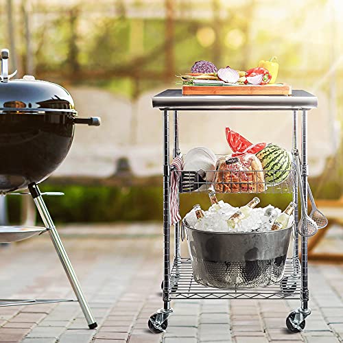 Seville Classics NSF Commercial Stainless Steel Top Work Table Island