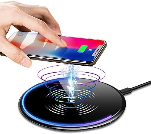 MZTDYTL Wireless Charger, iPhone X Wireless Charging Pad 10W Fast Charge with Anti-Slip Rubber for iPhone 8/8 Plus, Samsung Galaxy S8,S7,S6 Edge, Note8 and More Qi Enabled Device(No AC Adapter)