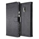 B BELK Motorola Moto G4 Case, Retro Vintage Leather Wallet Case for Motorola Moto G4, Classical Manetical Snap Folio Flip Card Cover for Moto G 4th Gen (5.5 Inch), Matte Black