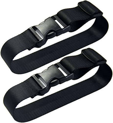 TRANVERS Add A Bag Strap For Multi Luggage Connect Travel Luggage Strap 19" 2 Pack Black