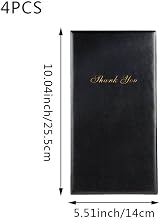 Fituenly Leather Restaurant Bill Holder 4pk Guest Check Card Menu Holder Black view 5