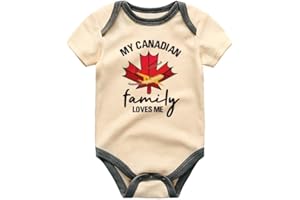 My Canadian Family Loves Me Baby Bodysuit Cute Long Distance Gift Unisex Infant Outfit cute Maple Leaf Clothes Canada Outfit
