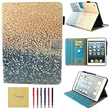 New iPad 9.7 2018 / 2017 Case, iPad Air 2 Case, iPad Air Case, Dluggs PU Leather Folio Smart Case with Auto Sleep/Wake Function for Apple iPad 9.7 2017/2018 Model/ iPad Air 1 2, Sparkly Sand