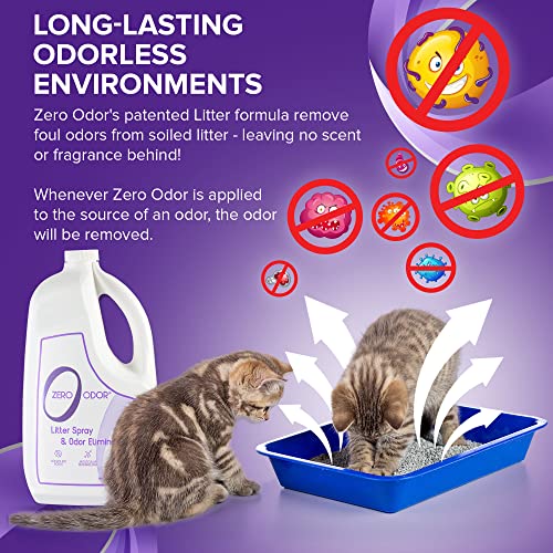 Zero Odor Litter Odor Eliminator Patented Molecular Technology Pet Safe & Works on all