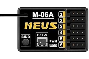 MEUS RACING 2.4GHz RC Receiver M-06A Long Range Control RX Compatible with MEUS Racing RC Transmitter ME-10B for RC Car/Boat/Tank etc. (6CH)