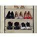 SONGMICS 10-Tier Shoe Tower Rack with Cover 27-Pair Space Saving Shoe Storage Organizer Beige URXJ10M