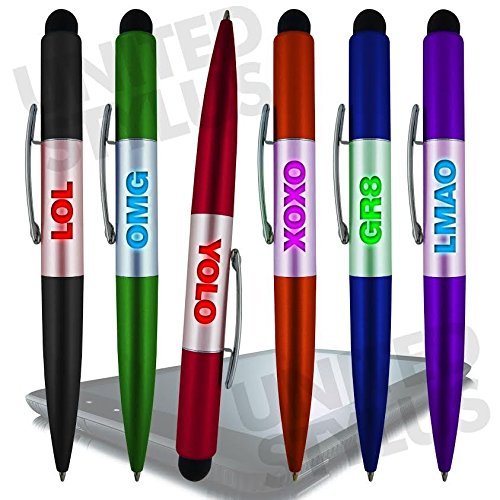 Flashing LightUp LED Blinking Lights Stylus Novelty Pens with