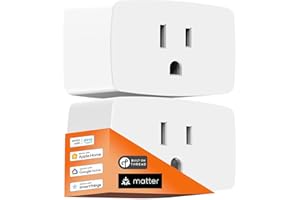 Onvis Matter Over Thread Smart Plug, Smart Mini Outlet, Works with Apple Home, Alexa & Google Home, 15A/1800W （2 Pack）