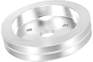 A ABSOPRO Vehicle Crankshaft Pulley Short Water Pump Double Groove Crank Pulley for Chevy SBC 350 Engine Item Replacement