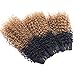 Synthetic Weave Kinky Curly Hair 3 Bundles Ombre Two Tone Black To Golden 16