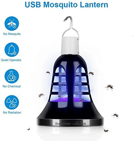Bug Zapper Lantern - 2 IN 1 Mosquito Killer Lamp &amp; Night LED Light - USB and Solar Charging - Lightweight and Portable for Indoor&amp;Outdoor, Home&amp;Camping [2018 Upgraded]
