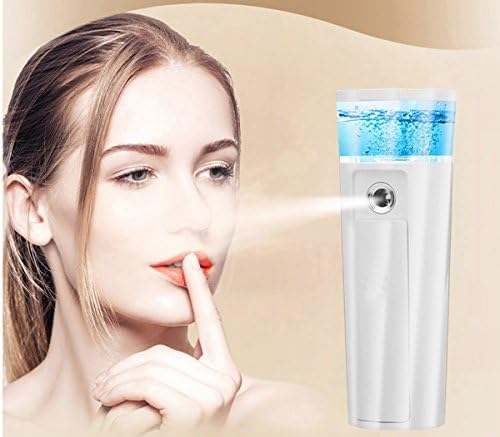 Facial Steamer USB Mini Humidifier Handheld Ultrasonic Humidifier Nano Beauty Hydrating Water Portable Body Steamer Face Humidifier Misting Easehold Aroma Diffuser White