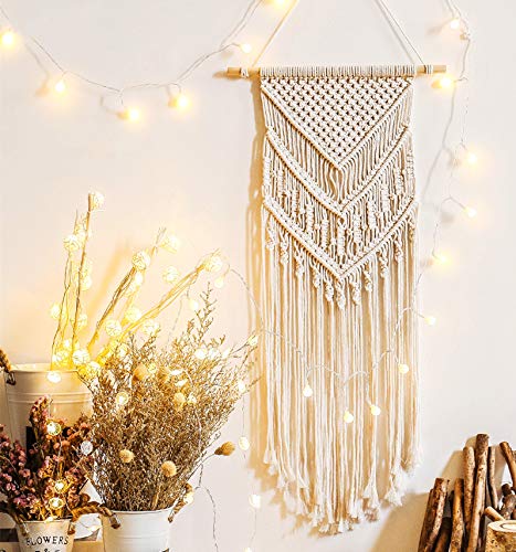 Ossier Macrame Wall Hanging Woven Boho Chic Wall Decor, Beautiful Geometric Wall Art for Apartment, Dorm Room Home Decoration, 16\