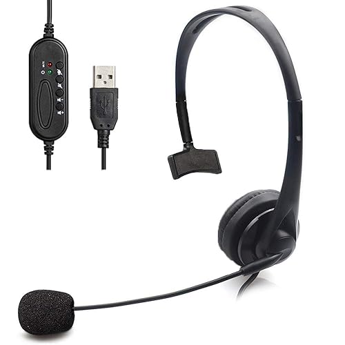 USB Unilateral Headset, Joso Wired One Ear Headset/Online Chat