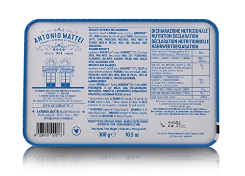 Cantucci alle Mandorle in Biscottiera di Latta Decorata, Biscotti di Prato Classici in Confezione Regalo da 300g - immagine 5