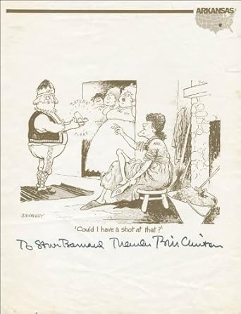 Amazon Com President William J Bill Clinton Inscribed Cartoon Signed Entertainment Collectibles