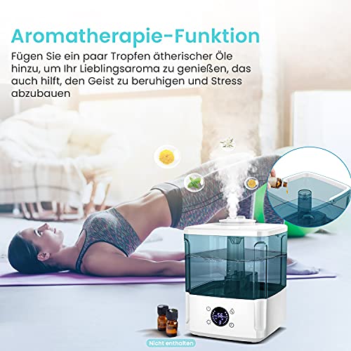 Humidificateur d\'Air 4.5L Humidificateur Silencieux Minuterie, 7 Couleurs Lumières LED, Arrêt Automatique, Mode Veille, 3 Réglages de Brume, Buse à 360° pour Chambre de Bébé Maison Salon Warmfunn