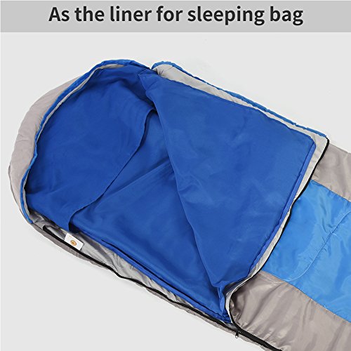 image for Doact Sleeping Bag Liner Breathable Washed Cotton Travel Sheet - 30'' 