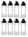 Nakpunar 8 pcs Glass Spice Jars with Black Lids - Shaker Dispenser and Pour Caps With Hot Seal