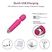Wand Massager Handheld Massager Electric Massager Personal Body Massager Cordless USB Rechargeable Pain Relief with 10 Powerful Speeds 20 Wave Pulsations (Pink)
