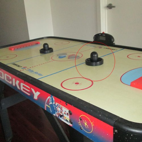 Domybest 96mm Air Hockey Table Felt Pusher Mallet Goalies with 1pc 63mm Puck Black - Thumbnail 6