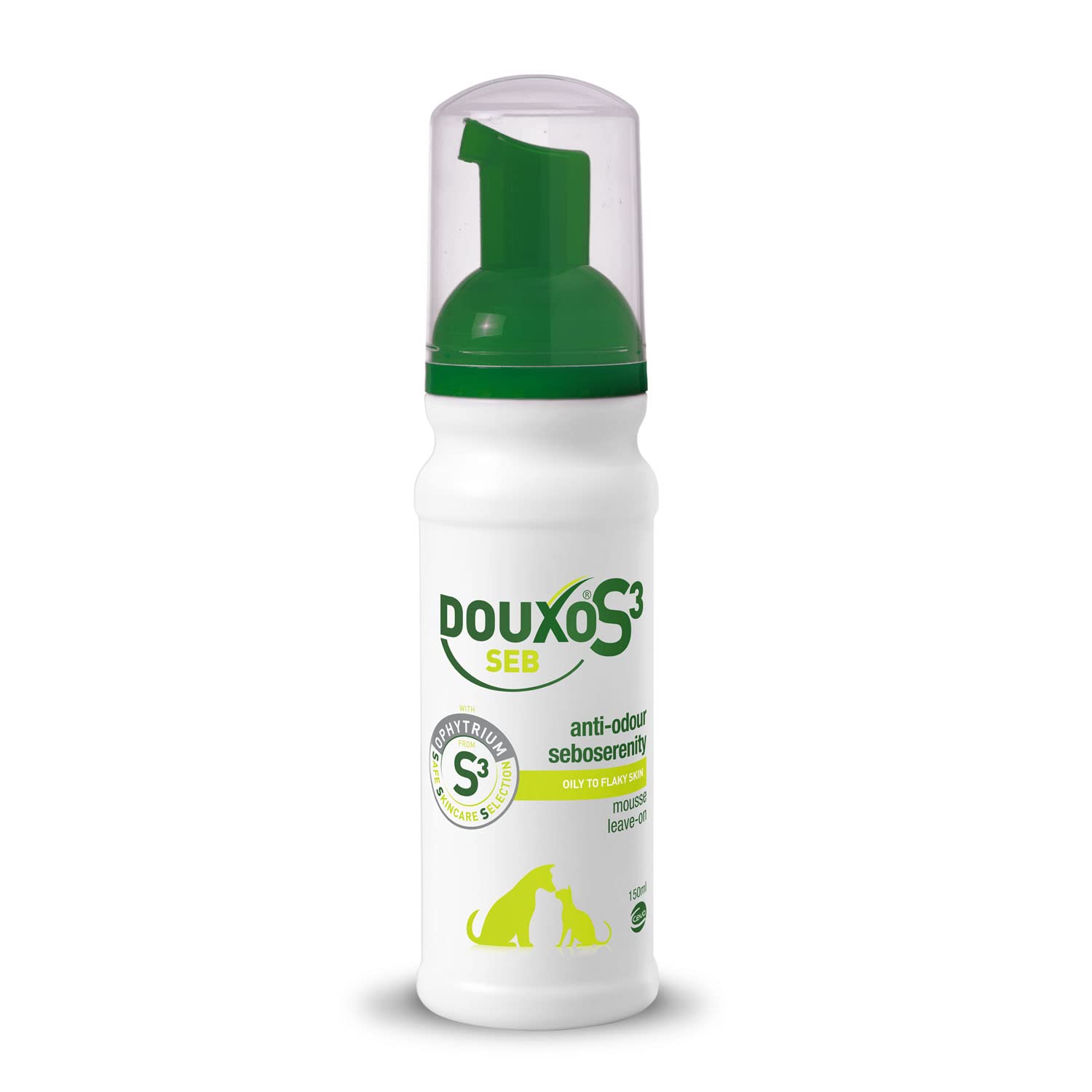 DOUXO S3 SEB Mousse, Dog & Cat Dandruff Solution, Soothing Leave-On Cat Mousse, Effective Mousse for Dog Dermatitis, Flaky & Oily Pet Skin, Hypoallergenic Fragrance, Dog Dandruff Mousse, 150ml