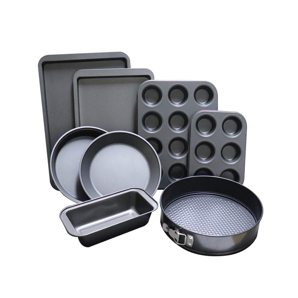 8-Piece Non Stick Bakeware Set Baking Set- with Muffin Tray, Oven Tray, Cake Pan, Loaf Pan & Spring Form Cake Tin